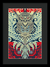 Rubino Zen Owl Blue - Framed Print Framed Print Pixels 10.625" x 16.000" Black Black