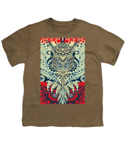 Rubino Zen Owl Blue - Youth T-Shirt Youth T-Shirt Pixels Safari Green Small 