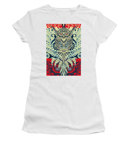 Rubino Zen Owl Blue - Women's T-Shirt (Athletic Fit) Women's T-Shirt (Athletic Fit) Pixels White Small 