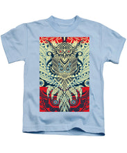 Rubino Zen Owl Blue - Kids T-Shirt Kids T-Shirt Pixels Light Blue Small 