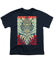 Rubino Zen Owl Blue - Youth T-Shirt Youth T-Shirt Pixels Navy Small 