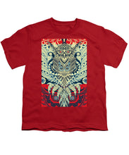 Rubino Zen Owl Blue - Youth T-Shirt Youth T-Shirt Pixels Red Small 