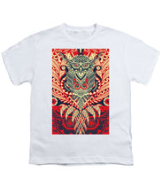 Rubino Zen Owl Red - Youth T-Shirt Youth T-Shirt Pixels White Small 