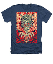 Rubino Zen Owl Red - Heathers T-Shirt Heathers T-Shirt Pixels Navy Small 