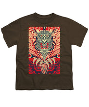 Rubino Zen Owl Red - Youth T-Shirt Youth T-Shirt Pixels Coffee Small 