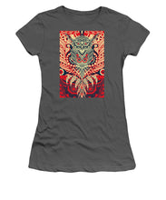 Rubino Zen Owl Red - Women's T-Shirt (Athletic Fit) Women's T-Shirt (Athletic Fit) Pixels Charcoal Small 