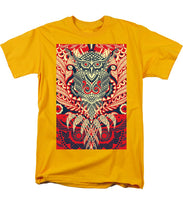 Rubino Zen Owl Red - Men's T-Shirt  (Regular Fit) Men's T-Shirt (Regular Fit) Pixels Gold Small 