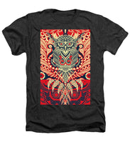 Rubino Zen Owl Red - Heathers T-Shirt Heathers T-Shirt Pixels Charcoal Small 