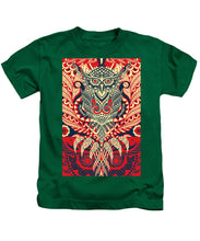Rubino Zen Owl Red - Kids T-Shirt Kids T-Shirt Pixels Kelly Green Small 