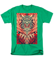 Rubino Zen Owl Red - Men's T-Shirt  (Regular Fit) Men's T-Shirt (Regular Fit) Pixels Kelly Green Small 