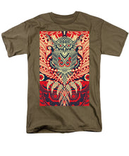 Rubino Zen Owl Red - Men's T-Shirt  (Regular Fit) Men's T-Shirt (Regular Fit) Pixels Safari Green Small 
