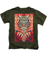 Rubino Zen Owl Red - Kids T-Shirt Kids T-Shirt Pixels Military Green Small 