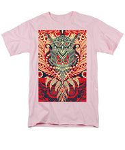 Rubino Zen Owl Red - Men's T-Shirt  (Regular Fit) Men's T-Shirt (Regular Fit) Pixels Pink Small 