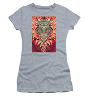 Rubino Zen Owl Red - Women's T-Shirt (Athletic Fit) Women's T-Shirt (Athletic Fit) Pixels Heather Small 