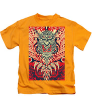 Rubino Zen Owl Red - Kids T-Shirt Kids T-Shirt Pixels Gold Small 
