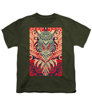 Rubino Zen Owl Red - Youth T-Shirt Youth T-Shirt Pixels Military Green Small 
