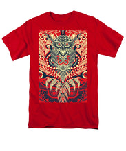 Rubino Zen Owl Red - Men's T-Shirt  (Regular Fit) Men's T-Shirt (Regular Fit) Pixels Red Small 