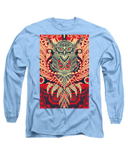 Rubino Zen Owl Red - Long Sleeve T-Shirt Long Sleeve T-Shirt Pixels Carolina Blue Small 