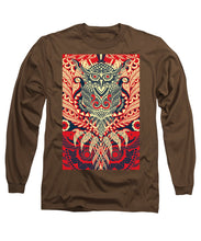 Rubino Zen Owl Red - Long Sleeve T-Shirt Long Sleeve T-Shirt Pixels Coffee Small 