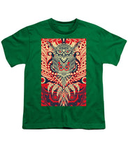 Rubino Zen Owl Red - Youth T-Shirt Youth T-Shirt Pixels Kelly Green Small 