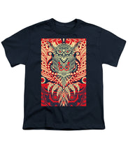 Rubino Zen Owl Red - Youth T-Shirt Youth T-Shirt Pixels Navy Small 