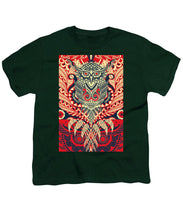 Rubino Zen Owl Red - Youth T-Shirt Youth T-Shirt Pixels Hunter Green Small 