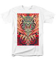 Rubino Zen Owl Red - Men's T-Shirt  (Regular Fit) Men's T-Shirt (Regular Fit) Pixels White Small 