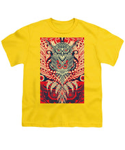 Rubino Zen Owl Red - Youth T-Shirt Youth T-Shirt Pixels Yellow Small 