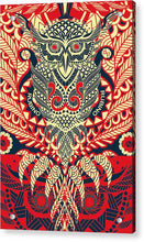 Rubino Zen Owl Red - Acrylic Print Acrylic Print Pixels 6.625" x 10.000" Aluminum Mounting Posts 