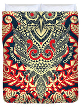 Rubino Zen Owl Red - Duvet Cover Duvet Cover Pixels Queen  