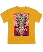 Rubino Zen Owl Red - Youth T-Shirt Youth T-Shirt Pixels Gold Small 