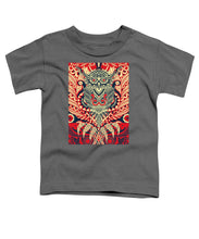 Rubino Zen Owl Red - Toddler T-Shirt Toddler T-Shirt Pixels Charcoal Small 