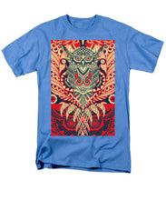 Rubino Zen Owl Red - Men's T-Shirt  (Regular Fit) Men's T-Shirt (Regular Fit) Pixels Carolina Blue Small 