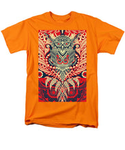 Rubino Zen Owl Red - Men's T-Shirt  (Regular Fit) Men's T-Shirt (Regular Fit) Pixels Orange Small 