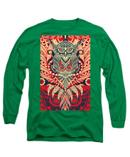 Rubino Zen Owl Red - Long Sleeve T-Shirt Long Sleeve T-Shirt Pixels Kelly Green Small 