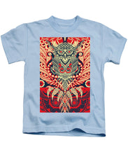 Rubino Zen Owl Red - Kids T-Shirt Kids T-Shirt Pixels Light Blue Small 