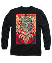 Rubino Zen Owl Red - Long Sleeve T-Shirt Long Sleeve T-Shirt Pixels Black Small 