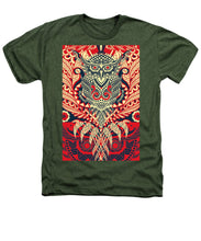 Rubino Zen Owl Red - Heathers T-Shirt Heathers T-Shirt Pixels Military Green Small 