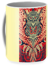 Rubino Zen Owl Red - Mug Mug Pixels Large (15 oz.)  