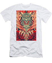 Rubino Zen Owl Red - Men's T-Shirt (Athletic Fit) Men's T-Shirt (Athletic Fit) Pixels White Small 