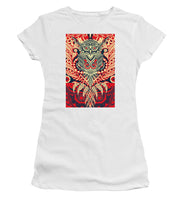 Rubino Zen Owl Red - Women's T-Shirt (Athletic Fit) Women's T-Shirt (Athletic Fit) Pixels White Small 