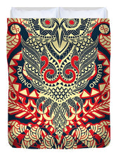 Rubino Zen Owl Red - Duvet Cover Duvet Cover Pixels Full  