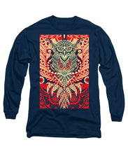 Rubino Zen Owl Red - Long Sleeve T-Shirt Long Sleeve T-Shirt Pixels Navy Small 