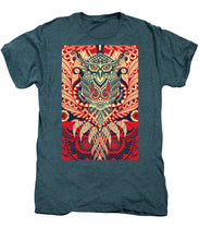 Rubino Zen Owl Red - Men's Premium T-Shirt Men's Premium T-Shirt Pixels Steel Blue Heather Small 