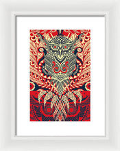 Rubino Zen Owl Red - Framed Print Framed Print Pixels 8.000" x 12.000" White White
