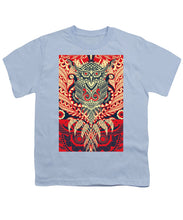 Rubino Zen Owl Red - Youth T-Shirt Youth T-Shirt Pixels Light Blue Small 