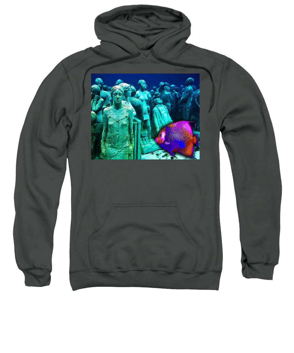 Sculpture Underwater With Bright Fish Painting Musa - Sweatshirt
