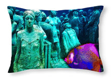 Sculpture Underwater With Bright Fish Painting Musa - Throw Pillow