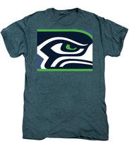 Seattle Seahawks - Men's Premium T-Shirt Men's Premium T-Shirt Pixels Steel Blue Heather Small 