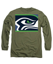 Seattle Seahawks - Long Sleeve T-Shirt Long Sleeve T-Shirt Pixels Military Green Small 